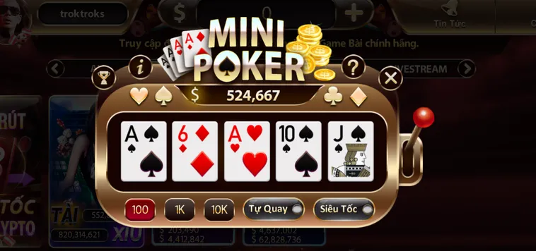 Minigame Mini Poker Tại SunWin Sân Chơi Quay Số Đỉnh Cao Cho Cao Thủ