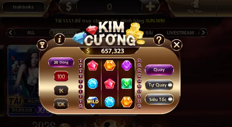 Minigame Kim Cương Tại SunWin Đẳng Cấp Sân Chơi Quay Số Đổi Thưởng Đỉnh Cao