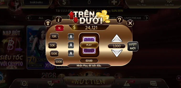 Minigame Trên Dưới Tại SunWin Bí Kíp Chinh Phục Khoản Thưởng Siêu Hấp Dẫn